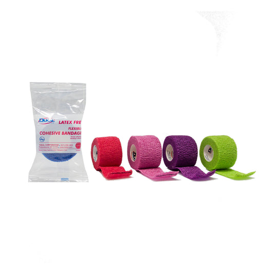 Bandage, Cohesive, 1½" x 5 yds, Latex Free , Non-Sterile, Assorted Colors, 1 rl/pk, 48 pk/bx (LF)