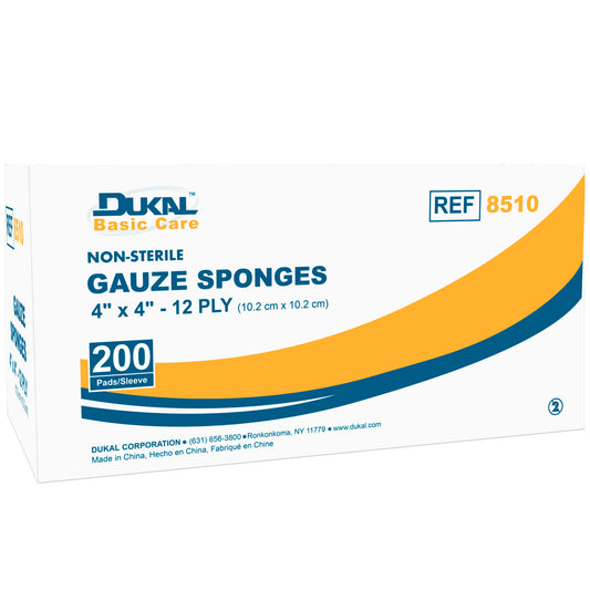 Gauze Sponge, 4" x 4", Non-Sterile, 12-Ply, 200/bg, 10 bg/cs (72 cs/plt)