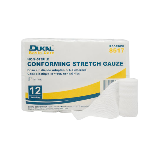 Conforming Stretch Gauze, 2" Non-Sterile, 12 rl/bg, 8 bg/cs