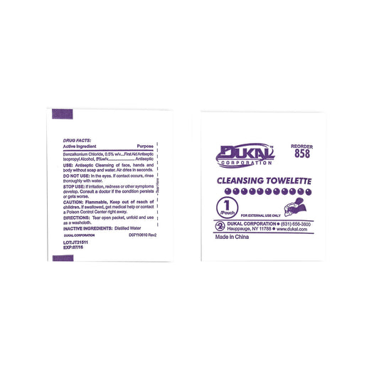 Cleansing Towelettes, 5" x 8", Bulk, 1/pk, 3pk/strip, 1500/cs