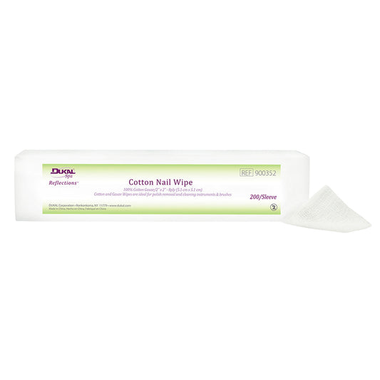 Cotton Nail Wipes, 2" x 2", 8-Ply, Non-Sterile, 200/slv, 25 slv/cs