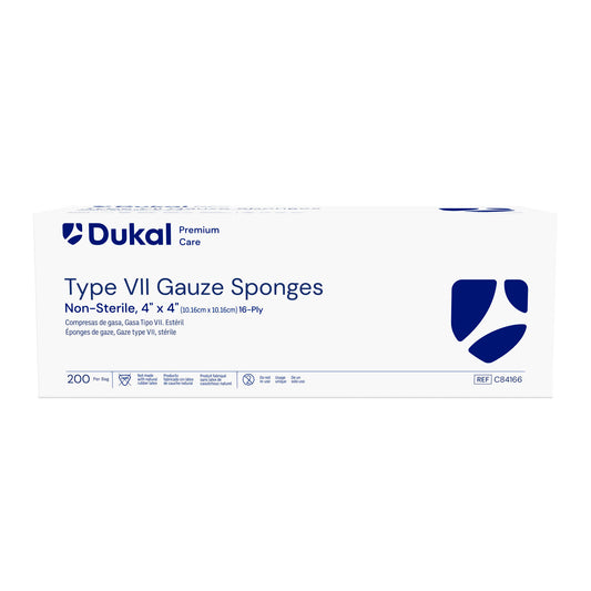 Gauze Sponge, Type VII, Non-Sterile, 4" x 4", 16-Ply, 200/bg, 10 bg/cs