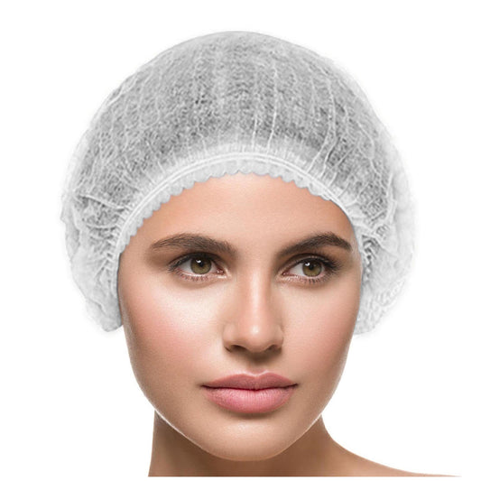 Bouffant Caps, 24", Non-Woven, White, 100/bg, 20 bg/cs