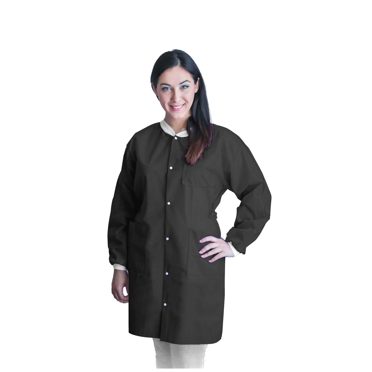 FitMe Lab Coats, X-Large, Black, 10/bg