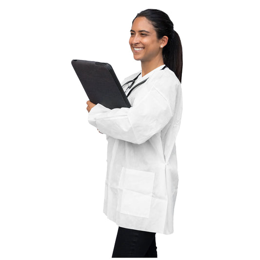 FitMe Lab Jackets, XX-Large, White, 10/bg