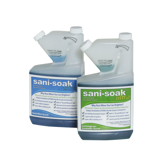 Sani-Soak Ultra Enzymatic Cleaner, Cool Mint, Quart, 12/cs **Item is on Manufacturer Backorder – Limited Inventory when Available**