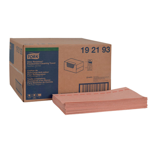 Cleaning Towel, Odor Resistant, 1-Ply, Red/ Red, 13" x 24", 150 sht/bx, 1 bx/cs (120 cs/plt)