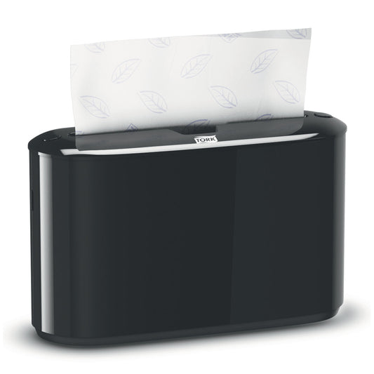 Countertop Dispenser, Hand Towel, Multifold, Universal, Plastic, Black, 7.9" x 12.7" x 4.6" (136 cs/plt)