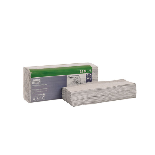 Industrial Cleaning Cloth, Top-Pak, Premium, Gray, 1-Ply, Embossed, W4, 16.9" x 14", 120 sht/pk, 5 pk/cs