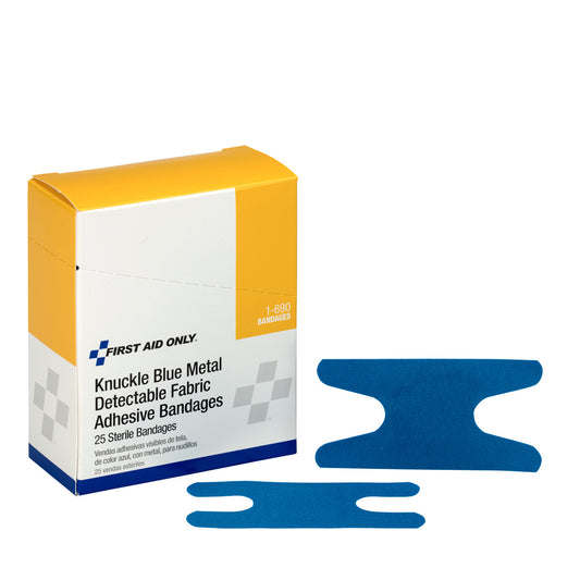 Fabric Knuckle Bandages, Blue Metal Detectable, 25/bx