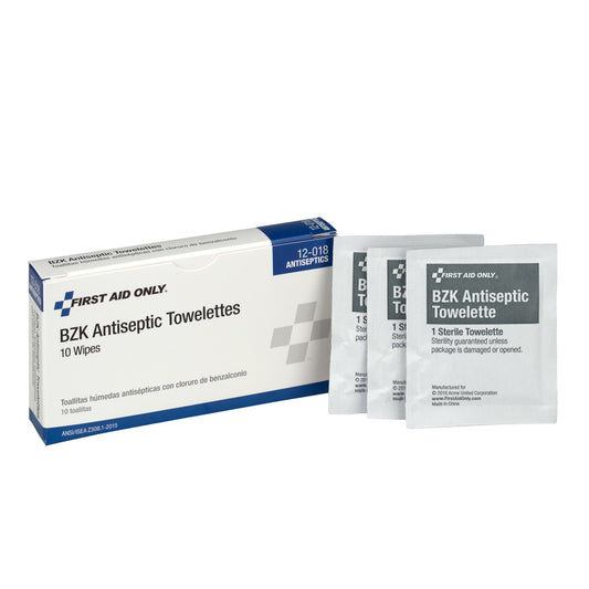 BZK Antiseptic Wipes, 10/bx