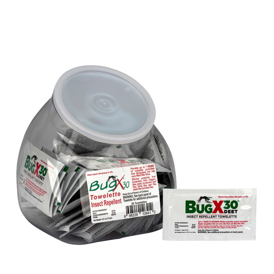 BugX30 Fish Bowl Insect Repellent Wipes, 50/jr