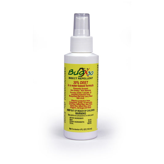 BugX30 Insect Repellent Spray, DEET, 4oz, btl , 12/cs