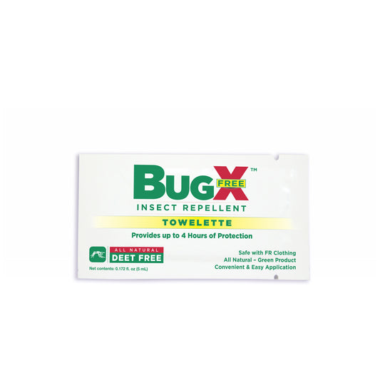 BugX DEET FREE Insect Repellent Wipes, 50/bx