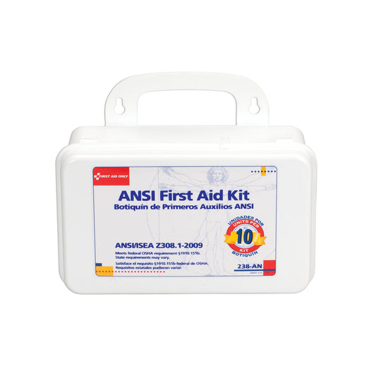 10 Unit First Aid Kit, Plastic Case