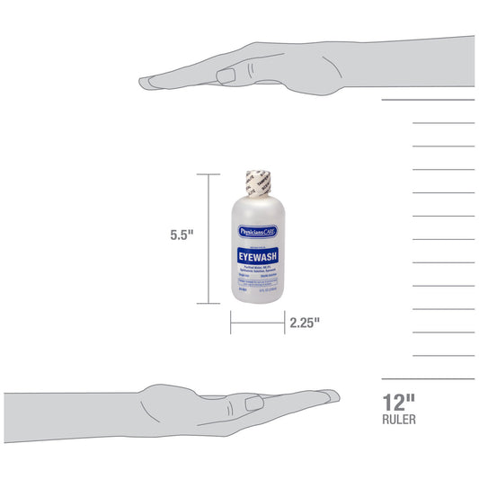 Eyewash Bottle, Screw Cap, 8oz , 12/cs