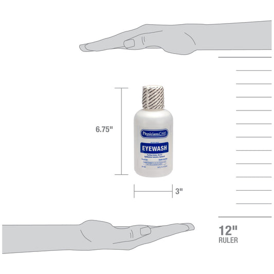 Eyewash Bottle, Screw Cap, 16oz , 12/cs
