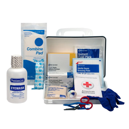 Eyewash Station, 16oz Screw Cap Bottle, w/ OSHA First Aid Kit , 6/cs (1)