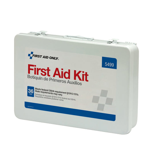 First Aid/CPR/BBP Kit, 36 Unit, Weatherproof Steel, Custom Logo , 48/cs