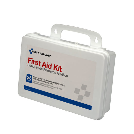 First Aid Kit, 25 Person, Plastic Case, Custom Logo , 48/cs