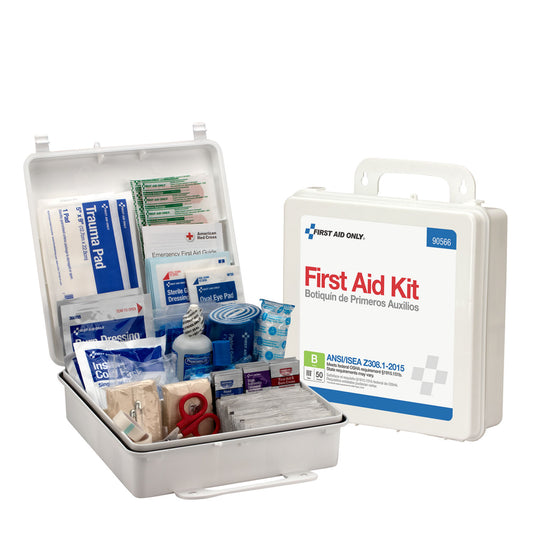 50 Person First Aid Kit, ANSI B, Plastic Case, 6/cs