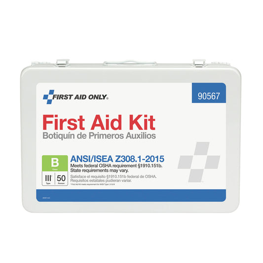 50 Person First Aid Kit, ANSI B, Metal Case