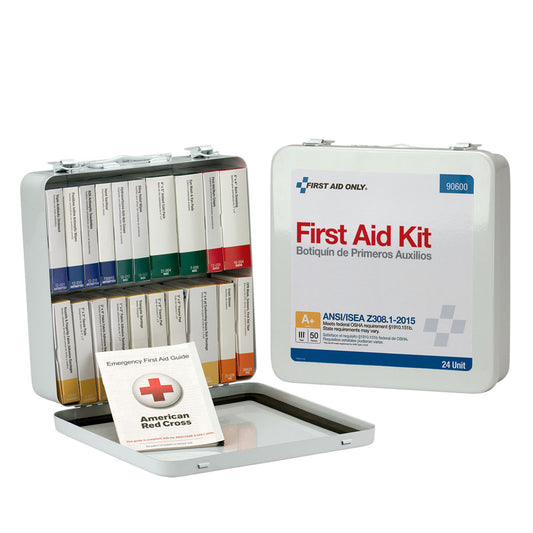 24 Unit First Aid Kit, ANSI A+, Metal Case