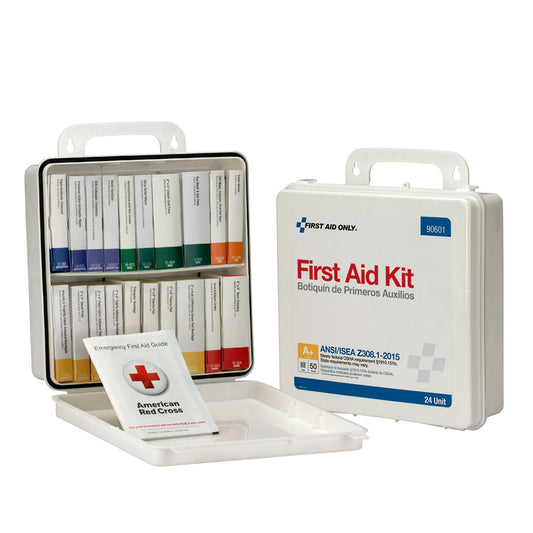 First Aid Kit, 24 Unit, ANSI A+, Plastic Case