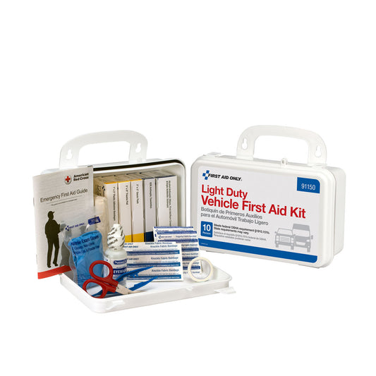 10 Person Light Duty Vehicle First Aid Kit, Plastic