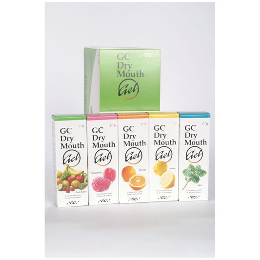 Dry Mouth Gel Assorted Flavors Contains: 5 Tubes of Fruit Salad, Lemon, Mint, Orange & Raspberry, 10/pk (40g ea) (For Sale in the U.S. Only)