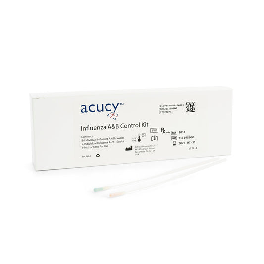 Acucy Influenza Flu A&B Control Kit, Includes: Flu A Positive Control Swabs & Flu B Positive Control Swabs (5) (5)