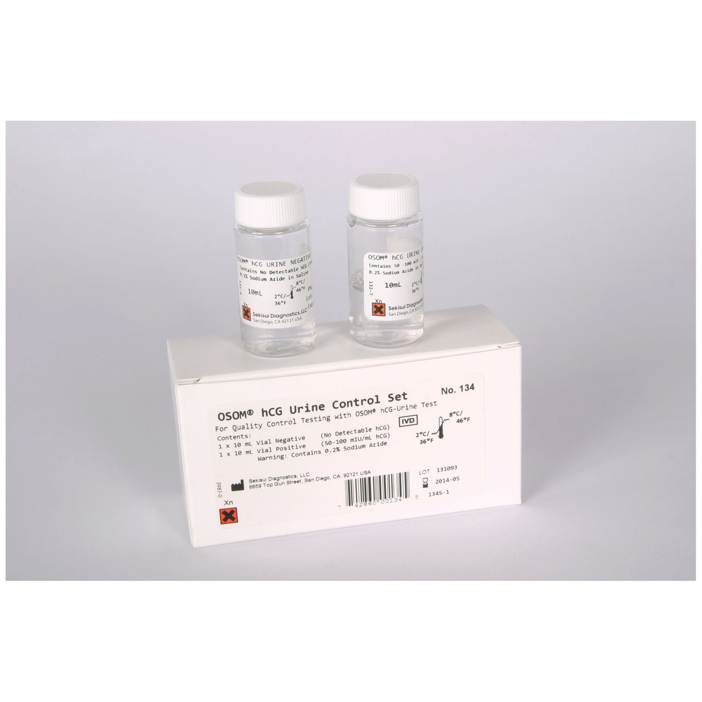 hCG Urine Control Set (1 positive & 1 negative per set) (Ships on ice) (Item is Non-Returnable & Non-Refundable)