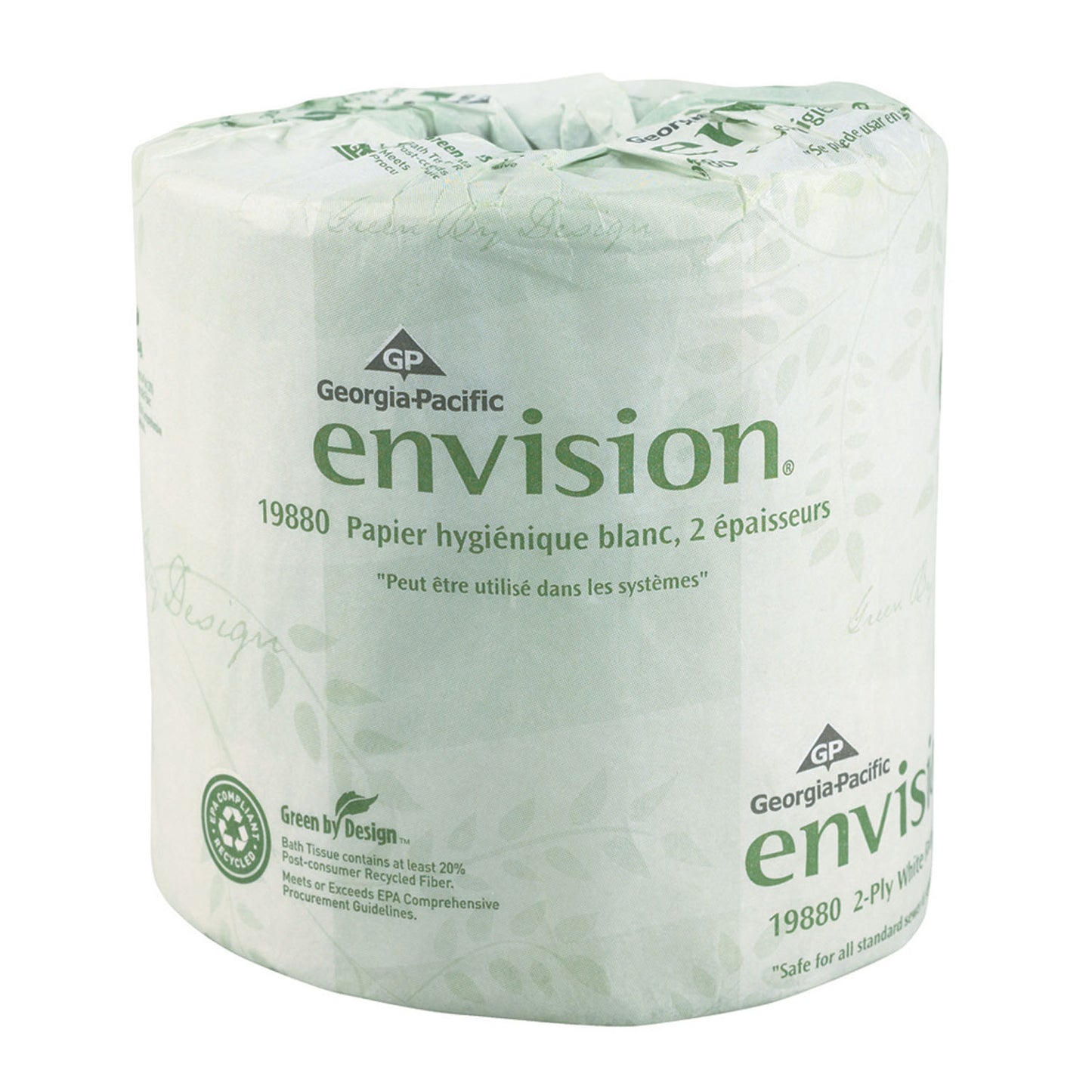 Embossed Bathroom Tissue, 2-Ply, White, 4½" x 4.05", 550 sht/rl, 80 rl/cs (20 cs/plt)