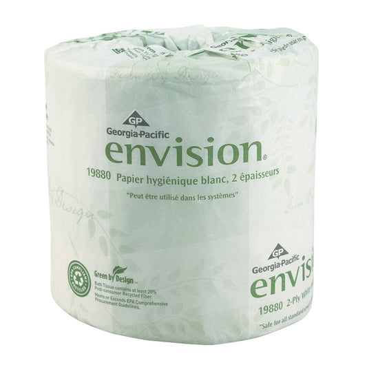 Embossed Bathroom Tissue, 2-Ply, White, 4½" x 4.05", 550 sht/rl, 80 rl/cs (20 cs/plt)