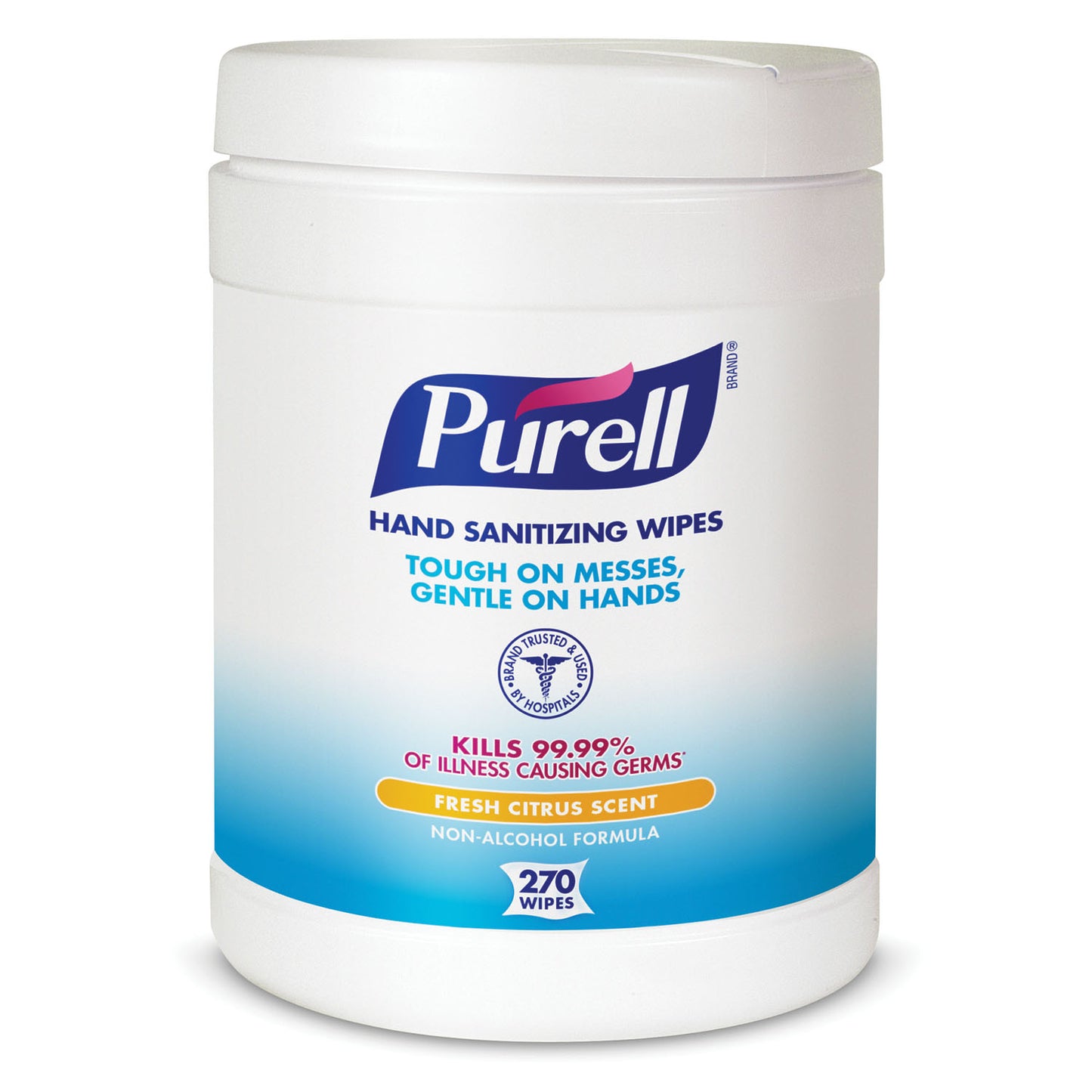 Durable Textured Wipes For Superior Cleaning, Non Linting, 270 ct Popup Canister, Wiper Size 6" x 6¾", Tested & Approved For Hands, Not Approved For Use as a Surface Disinfectant, 6 can/cs (Item is considered HAZMAT and cannot ship via Air to (60 cs/plt)