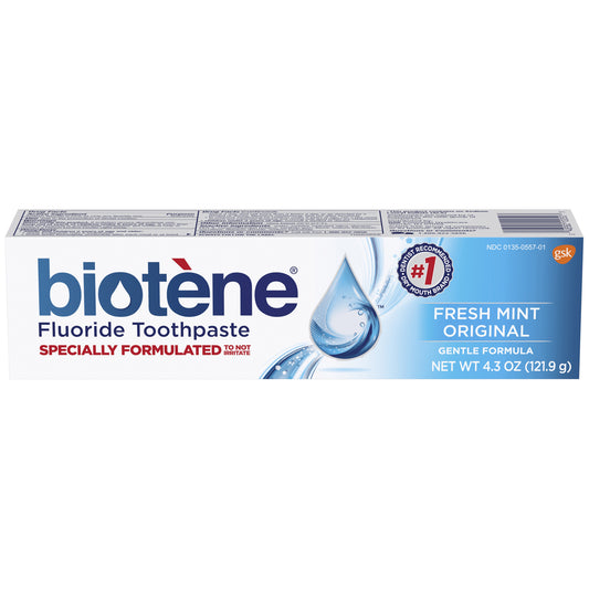 Biotene Toothpaste, Fresh Mint Original, Gentle Formula, 4.3 oz. tube, 6/pkg, 2 pkg/cs (12 tubes total) (Item is Non-Returnable)