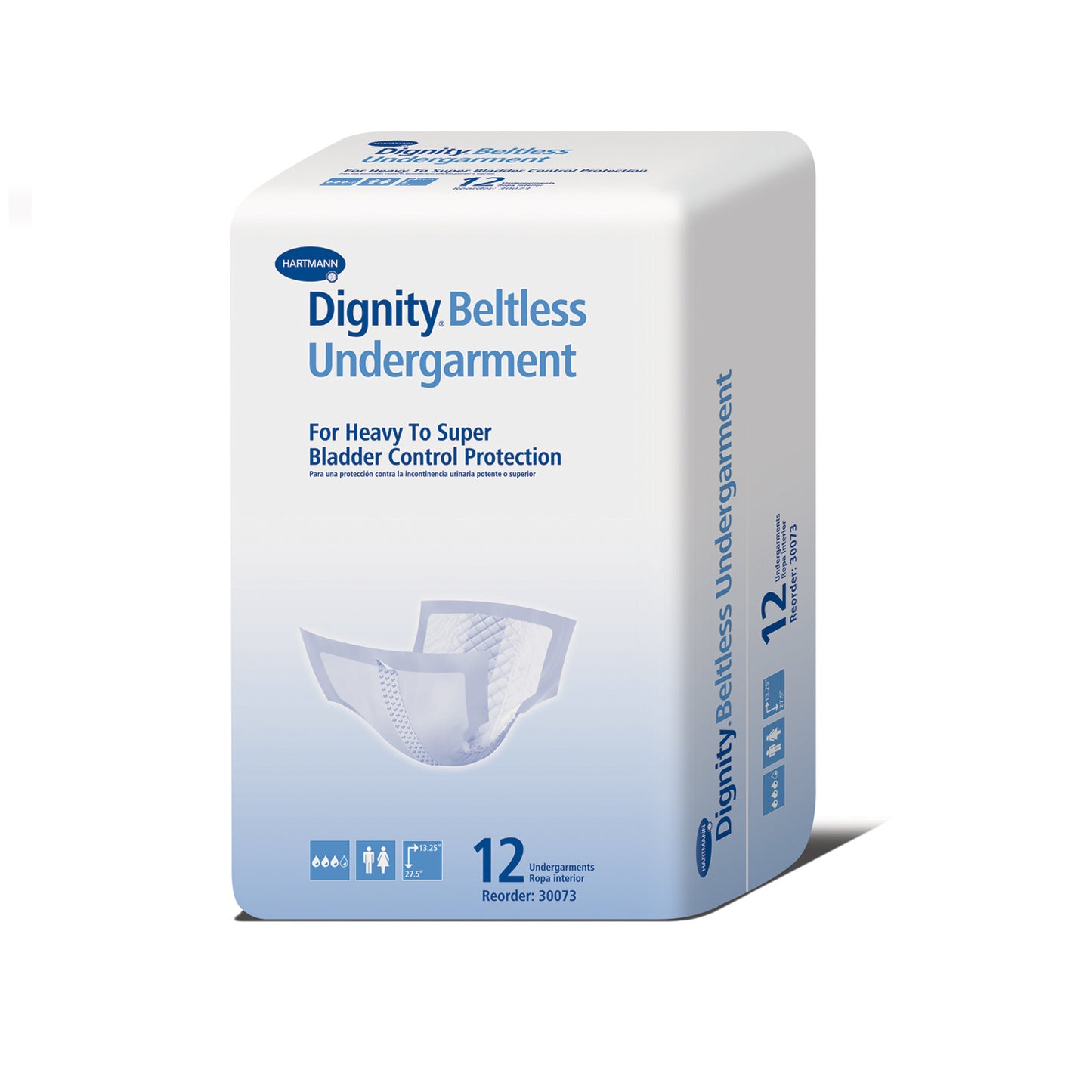 Dignity® Beltless Undergarment, 13¼" x 27½", White, 12/bg, 6 bg/cs