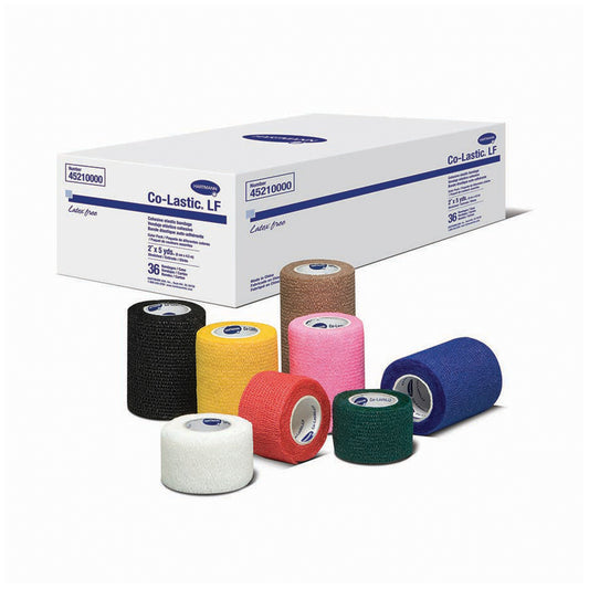 Bandage, Cohesive, Elastic, 2" x 5 yds, 8 Assorted Colors, Latex Free , 36/cs (LF)