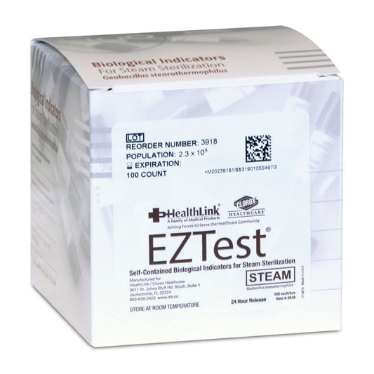EZTest™ Steam, Plastic vial, 100/bx