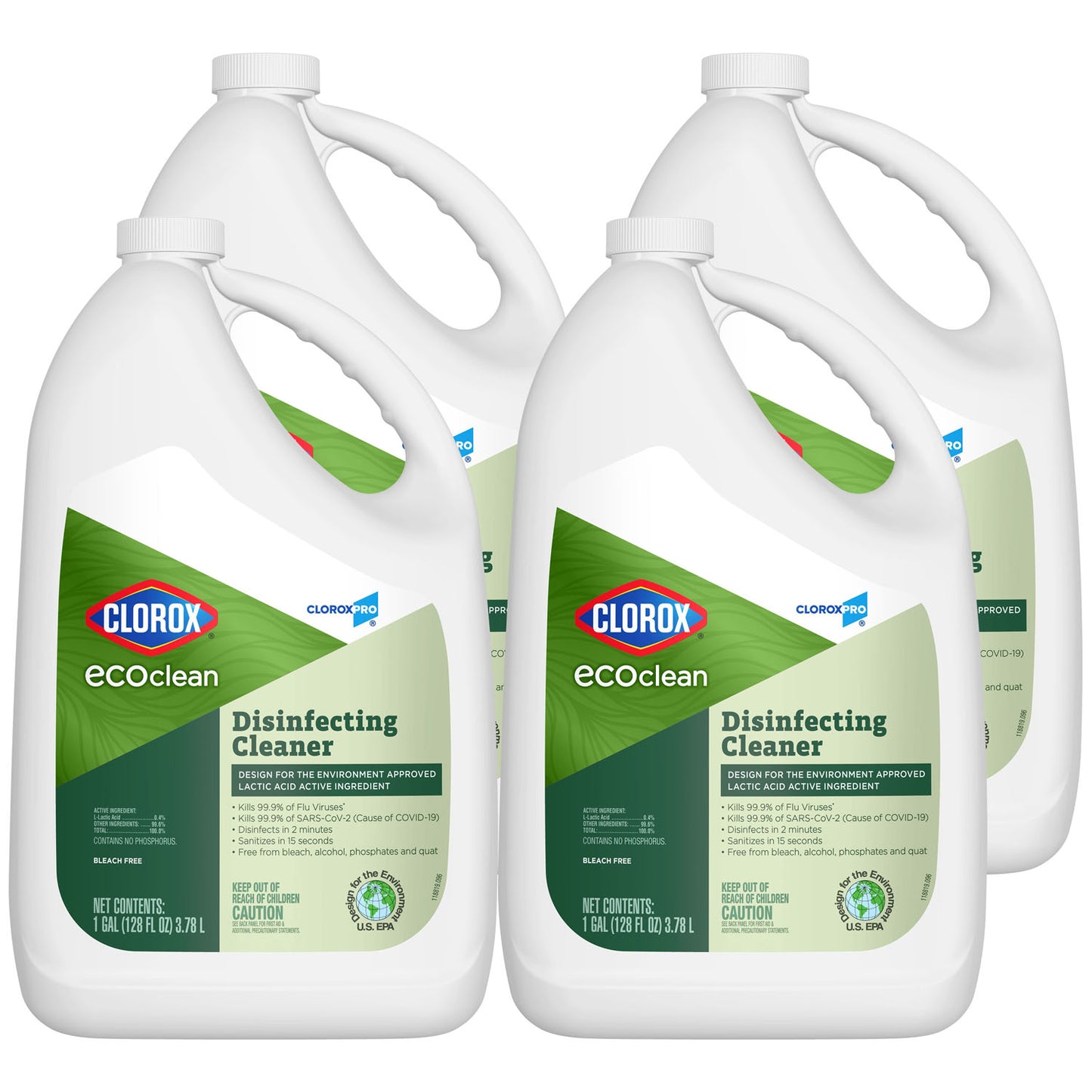 EcoClean™ Disinfecting Cleaner, 128 oz, 4/cs