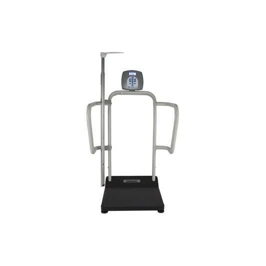Digital Platform Scale with Extra Wide Handrails, Digital Height Rod & Wireless Technology, 1000 lb Capacity, ADPT30