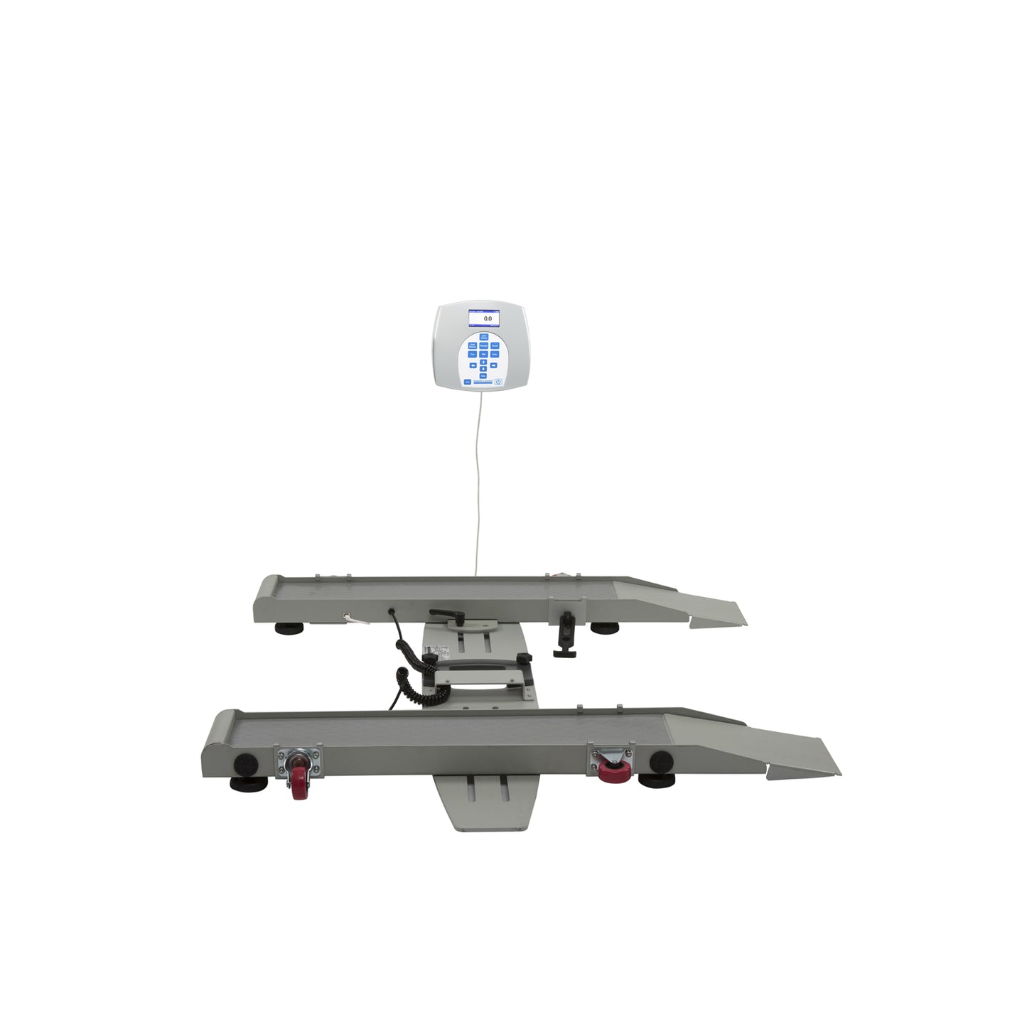 Digital Portable Ramp Scale with Pelstar Wireless Technology, Capacity: 800 lbs/363 kg, Resolution: 0.2 lb/0.1kg, ¾" LCD Display, Rail Size 6"W x 40"D, Folds for Easy Portability, Includes Wheels, 120V Adapter or AA Batteries (included) (6) (not included)