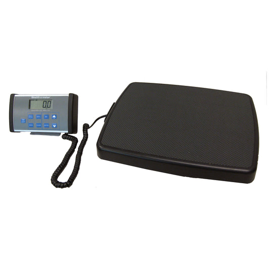 Digital Scale, Remote Display, Stand-On, Capacity: 660 lb/300 kg, Resolution: 0.2 lb/0.1kg, Platform Dimension: 13¾" W x 16½" D x 2 3/8" H , AA Batteries or 120V Adapter , Optional Wall Mounted Height Rod , 1 (6) (included) (not included - ADPT31) (PORTRO