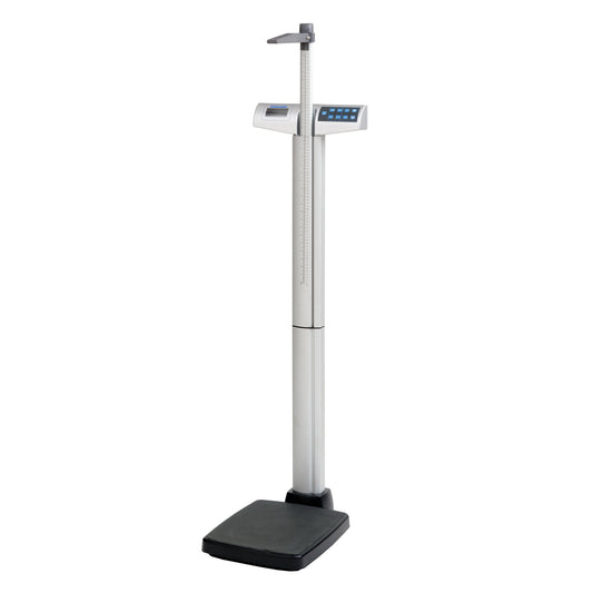 Eye Level Digital Scale with Built in Pelstar Wireless Technology; Capacity: 660 lb/300 kg; Resolution: 0.2/0.1 kg; Platform Size: 13 3/4”W x 16 1/2”D x 2 3/8”H; Height Rod Graduation: 1/8”/1 mm; Display: 1”/25 mm LCD, Wheels, Power Source: 100V - 24 (2)