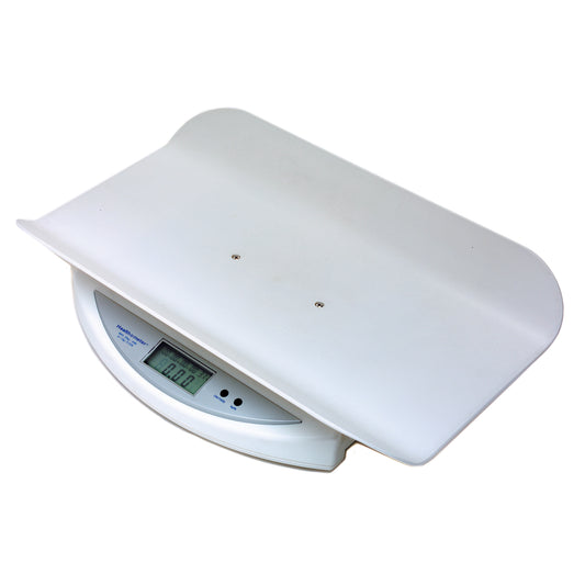 Digital Scale, Pediatric, Capacity: 44 lb/20 kg, Tray Dimensions: 19¼" x 13" x 2 5/8", 0.6 LCD, Display Reads in Pounds or Kilograms with Touch of a Button, Varialble Auto Off Time, Enabling Unit View with Unit of Measure Locked, Auto-Weight Hold for 30 s