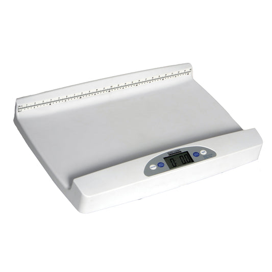 Digital Tray Scale, Pediatric, Capacity: 44 lb/20 kg, Tray Dimensions: 24 7/8" x 13", EMR Connectivity via USB, AA Batteries or AC Adapter , Built-in Measuring Tape & Motion Sensing Technology, 2-Year Warranty (6) (included) (not included)