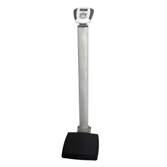 Digital Scale, Waist High, 600 lb/272 kg Capacity, Platform 14¼" x 14¼" x 2 5/8", 120V Adapter or C-Cell Batteries , Optional Wall Mounted Height Rod Available & Wheels (included) (6) (not included) (499KLROD) (2)