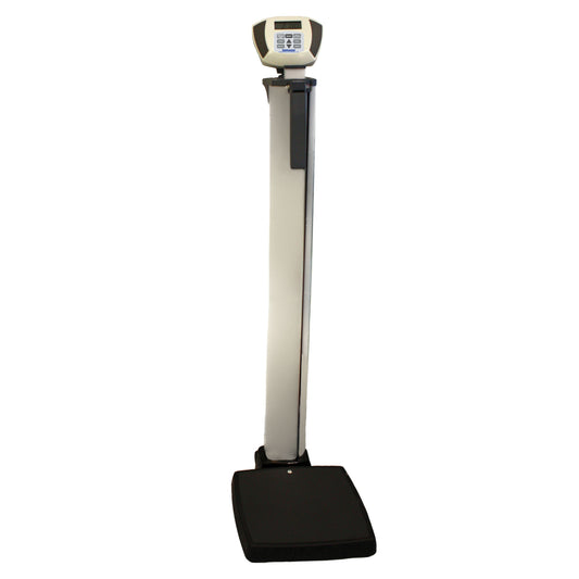 Digital Scale, Heavy Duty Eye-Level with Integral Digital Height Rod, EMR Connectivity via USB, 120V Adapter or 6-C Cell Batteries , Capacity 600 lbs/300kg, Resolution 0.2 lb/0.1kg, Platform Dimensions 14¼ x 14¼" x 2 5/8" (Not included)