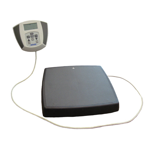 Digital Scale, Heavy Duty, Remote Display, Capacity: 660 lb/300kg , Resolution 0.2 lb/0.1kg, Platform Dimension: 14¼"W x 14¼"D x 2 5/8" H, 120V Adapter or C-Cell Batteries , Optional Wall Mounted Height Rod , 1" LCD D (included) (6) (not included) (PORTRO