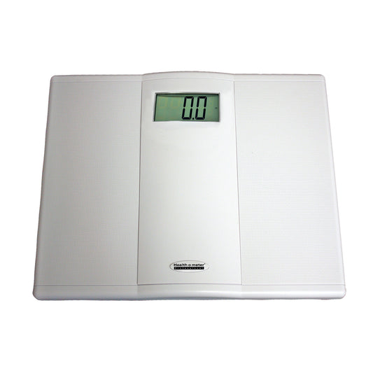 Digital Talking Floor Scale, 400 lb/180 kg Capacity, 0.1 lb/0.05 kg Resolution, 1 1/2” Display, Platform Size 13 ¾” x 10 ¾” x 1 ½”, Product Footprint 14 ¼” x 11 7/8” x 1 ½”, Power Source 2 AAA Batteries , Functions LB/KG Switch, Auto Zero, Auto (Included)